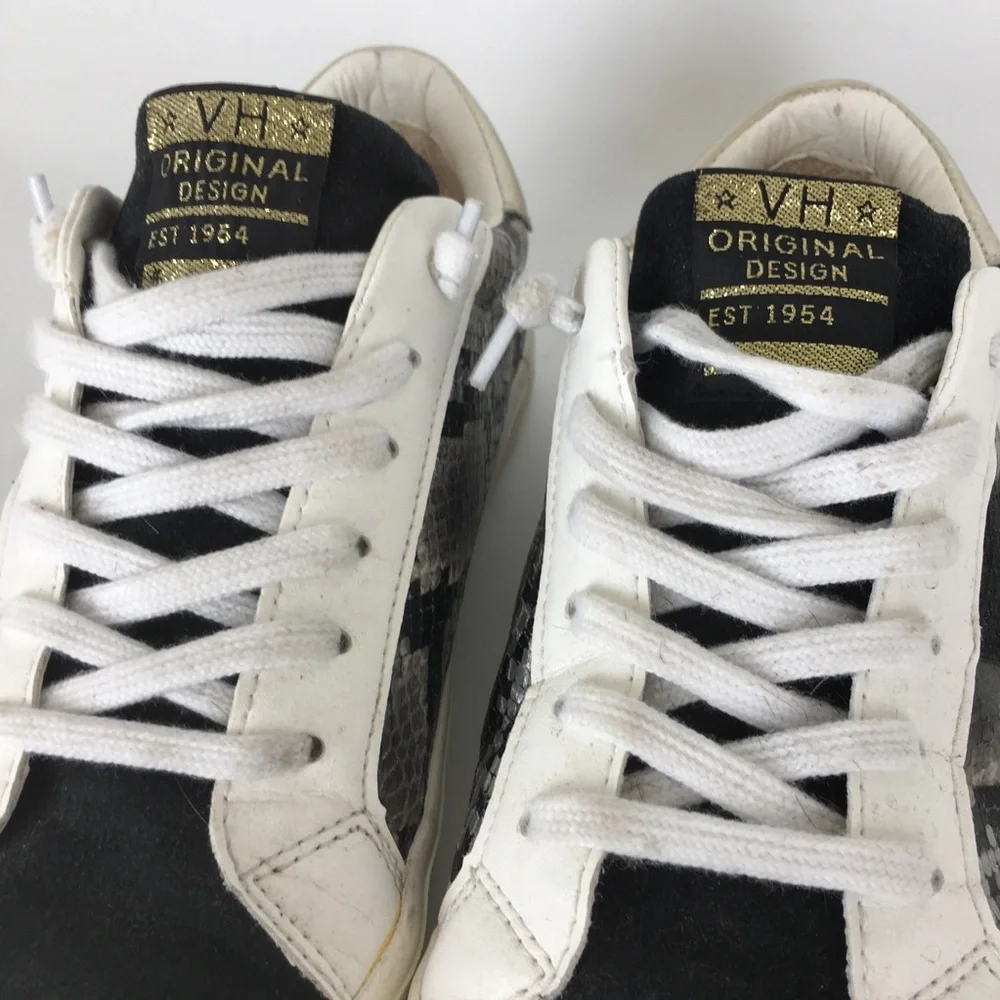 Vintage Havana Sonny Snakeskin Sneaker Shoes Women’s Size 8 Black White